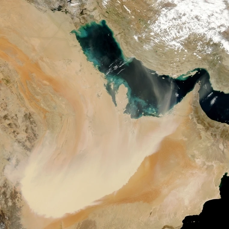 Satellite view of a dust storm in Saudi Arabia. Poster Print (12 x 16)