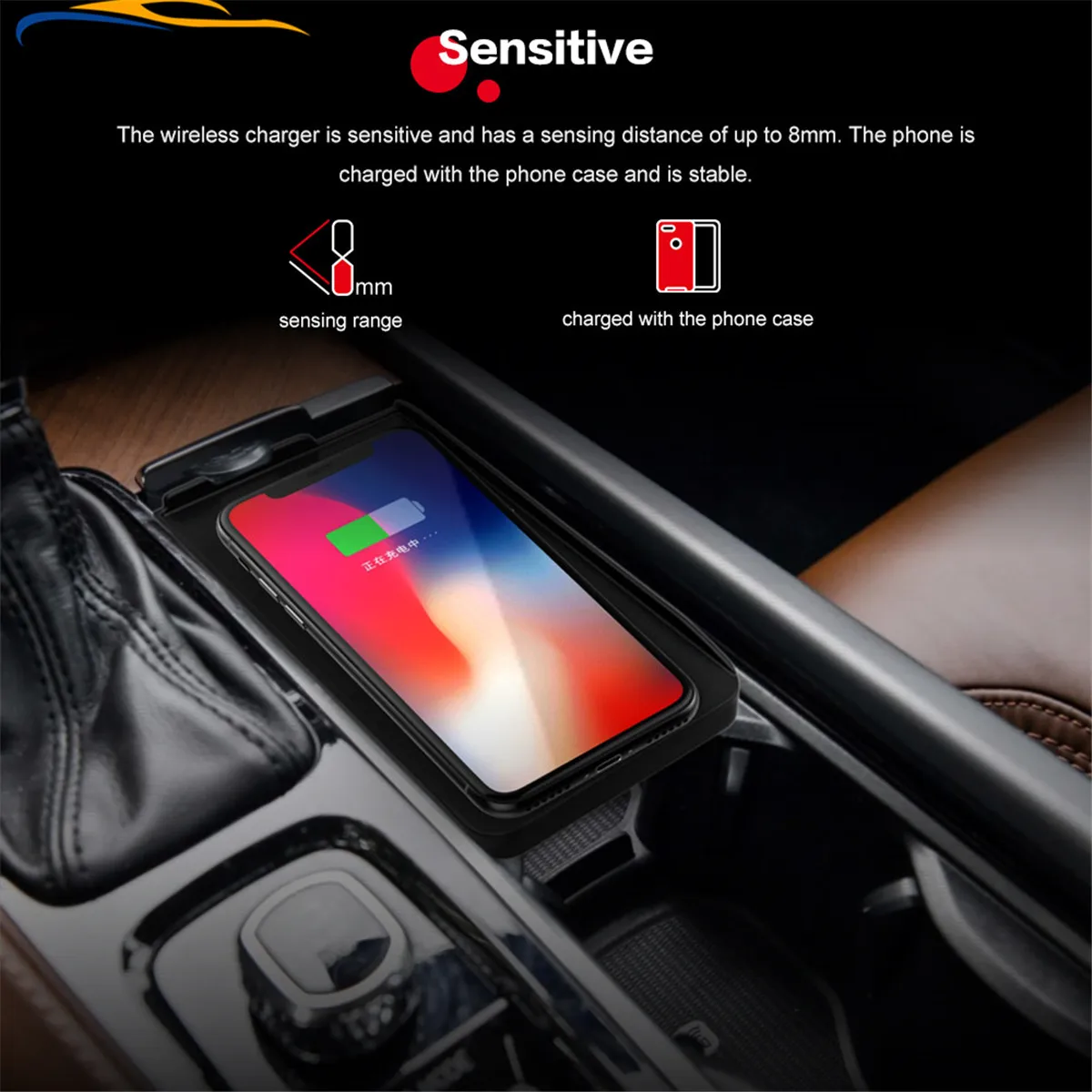 Sale QI car wireleess charger for Volvo XC90/XC60/S90L/V90 2017 2018 Intelligent Infrared Fast Wireless Charging Car Phone Holder 2