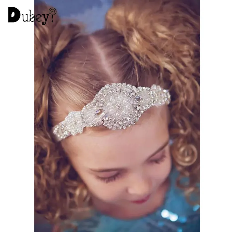 

Dropshipping Baby Headbands for Girls Baby Hair Accessories Rhinestone Beading Head Bands for Baby Girls