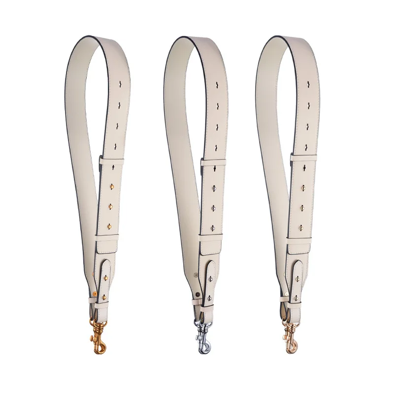 

Women's Bag White Wide Shoulder Strap 95CM-110CM adjustable Large Bag Leather Bag Shoulder Strap Silver Gold Hook Belt