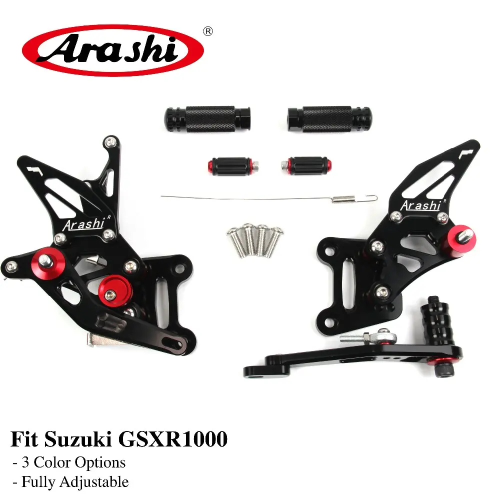 

Arashi GSX-R1000 2017 2018 CNC Adjustable Footrests Foot Pegs Rider Rearset Footrest For SUZUKI GSXR1000 GSXR 1000 GSX1000R