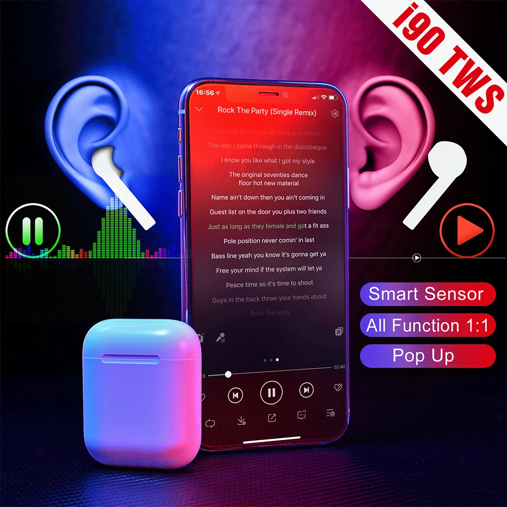 

i90 TWS Smart Sensor Pop up 1:1 Replica Wireless Earphone Bluetooth 5.0 Earphones TWS i90 PK i80 i10 i20 i30 i60 TWS PK W1 Chip