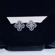 Дизайнерские Модные ювелирные изделия из меди 3а кубического циркония вечерние серьги