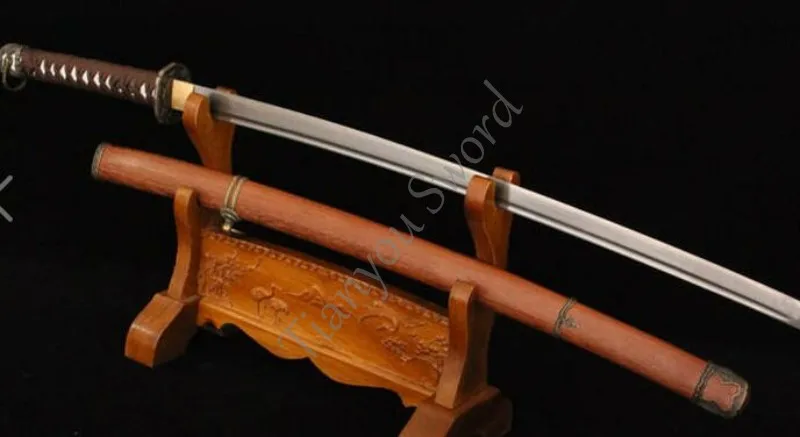 Samurai Sword folded Steel Full Tang Sharp Edge Blade Handmade Japanese Tachi Rosewood Home Metal Decoration Christmas - Цена: 