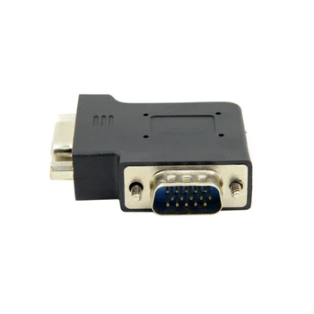

10pcs/lot Vertical Flat Left Angled 90 Degree VGA SVGA Male to Female Extension Adapter BK
