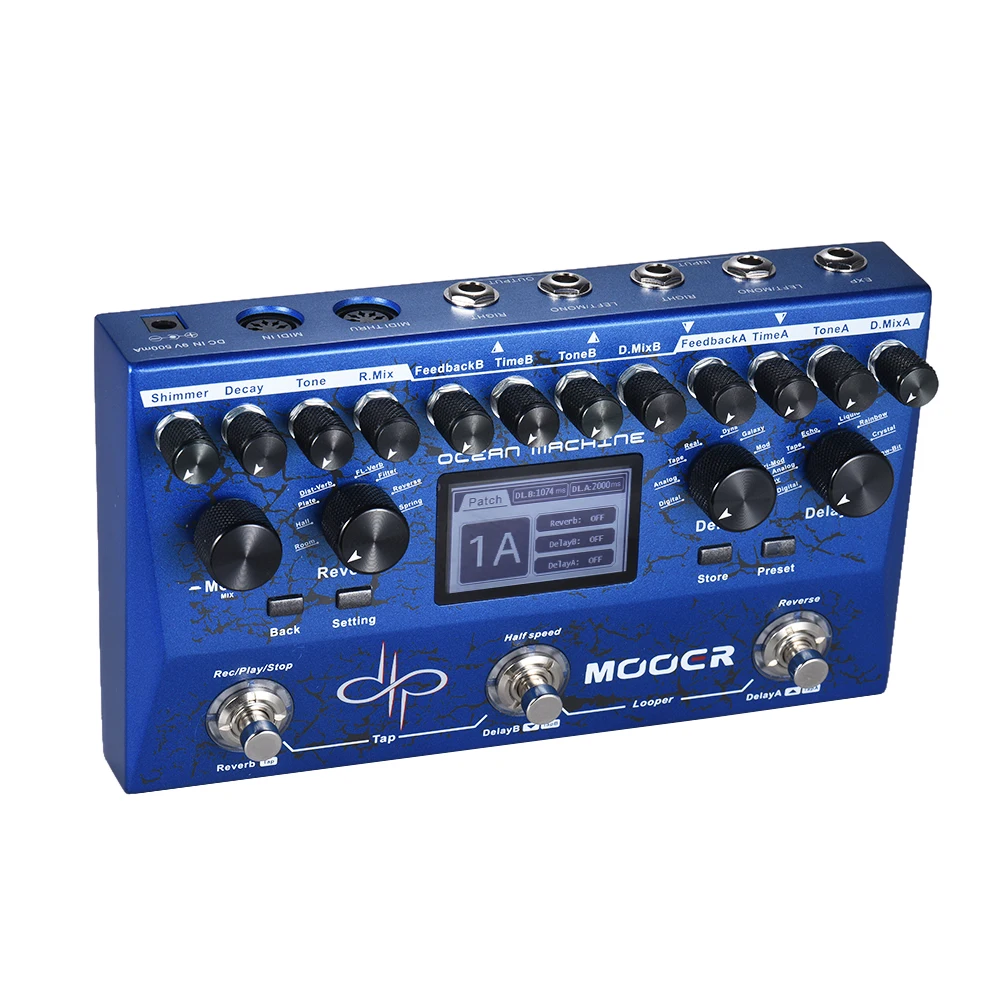 MOOER OCEAN MACHINE Premium Dual Delay + Reverb Looper многофункциональная педаль 15 видов эффектов