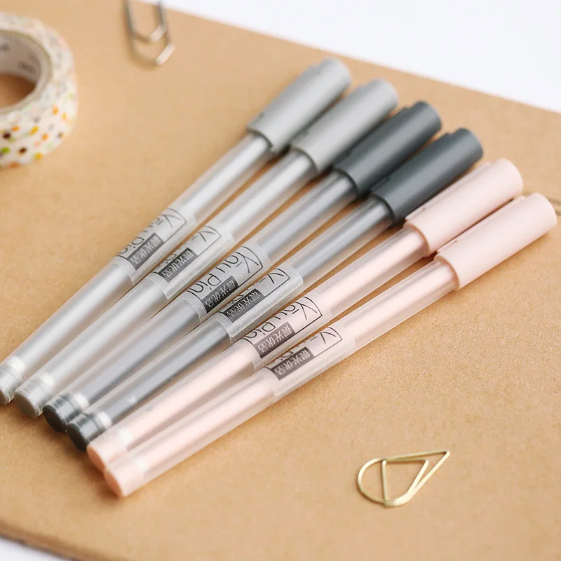 

2 Pcs/lot 0.35mm Cute Kawaii Novelty Gel Pen Simple Design Writing Stationery Office School Supplies For Children And Students