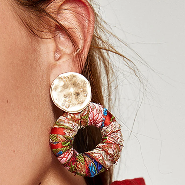 Ae Canfly 2018 New Arrival Colorful Trendy Dangle Drop Earring For Ae Canfly 2018 New Arrival Colorful Trendy Dangle Drop Earring For Women Cotton Cloth Statement