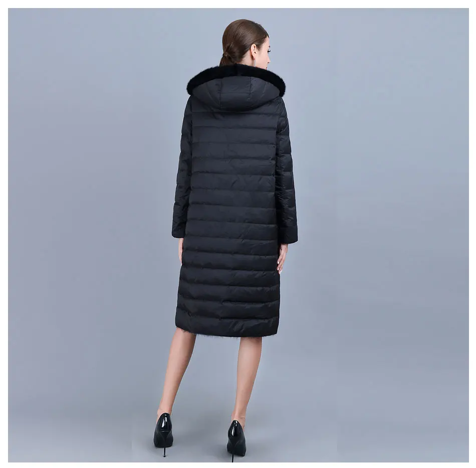 HDHOHR, Высококачественное натуральное меховое пальто для женщин, натуральный мех норки, пальто с хорошим пухом, Двусторонняя одежда, теплая женская меховая куртка