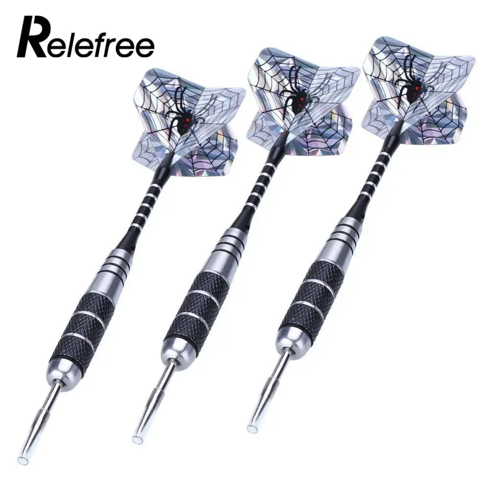 relefree 3pcs 22gSteel Tips Professional Dart Flight Spider Harrow Point Wing Needle Barrel