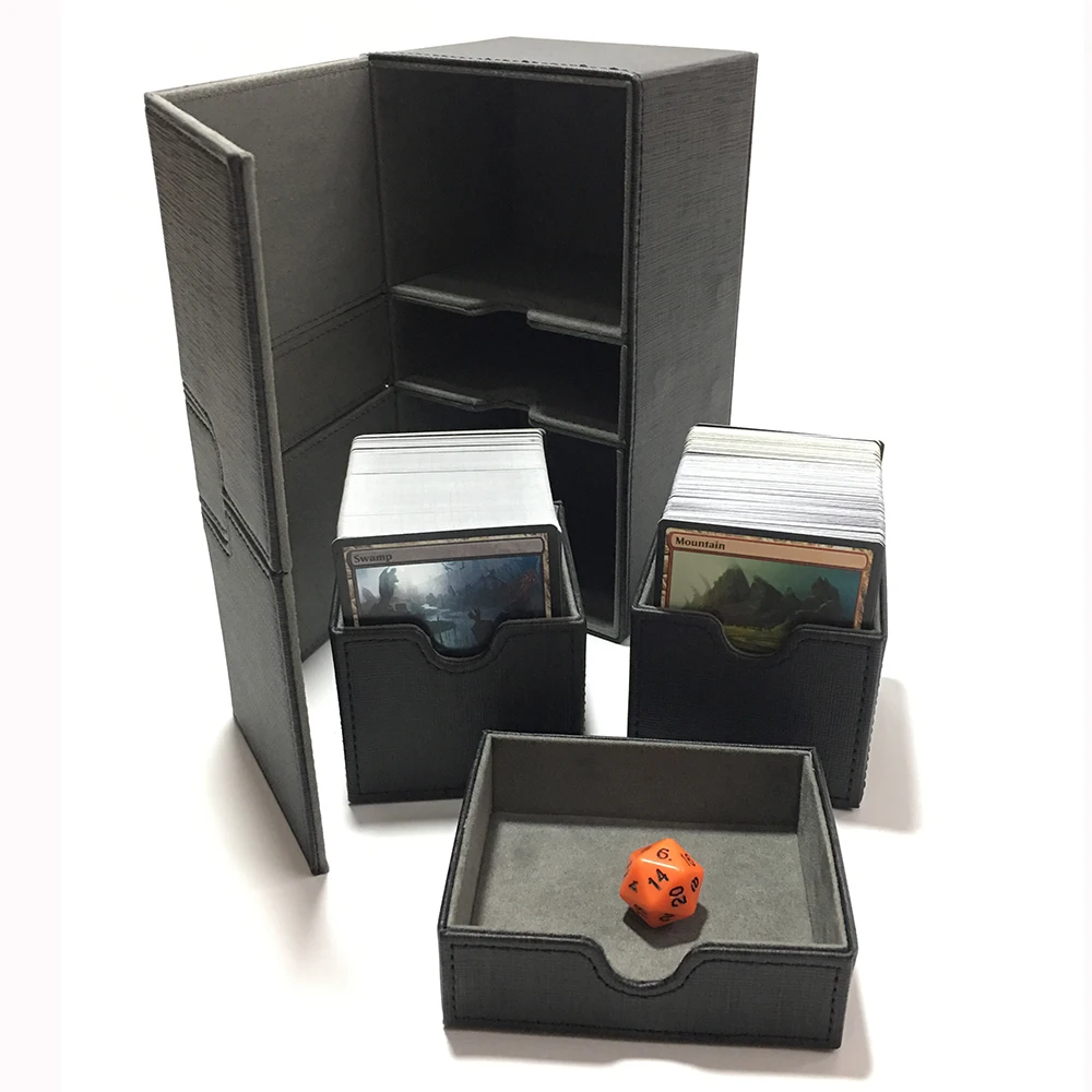 

Extra Large Card Case Deck Case Board Game Cards Box , Black Color