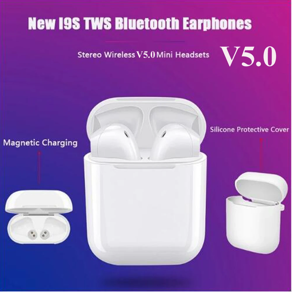 

I9 I9S TWS 5.0 Wireless Earphone Portable Bluetooth Headset Invisible Earbud for all smart phone freeship