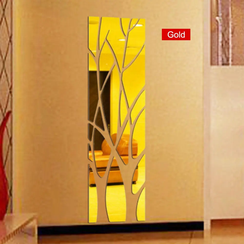 Горячие творческие прекрасные зеркальные наклейки на стену стиль Фреска Съемная Наклейка дерево художественное украшение для дома комнаты LXY9 AU07
