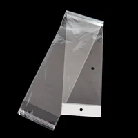 AWEPK 100pcs 10.5x72cm Clear OPP Plastic Package Bag Self-Adhesive Transparent Poly Wig Packing Bag for Hairpiece Hair Extension 1