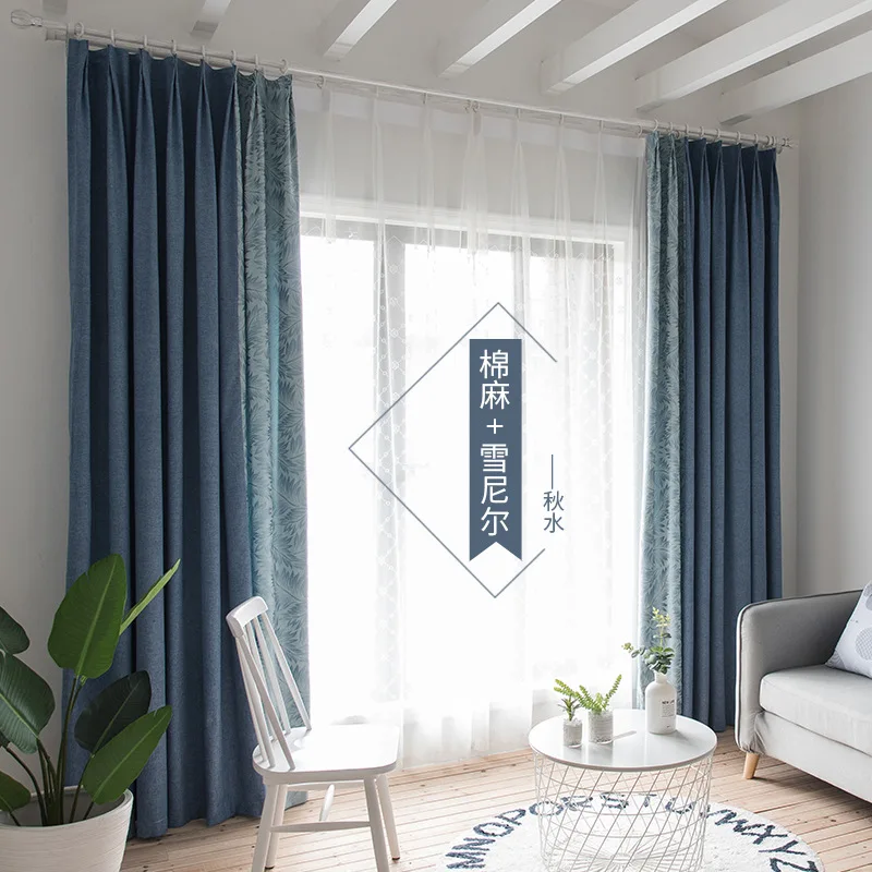 Clearance Solid Color Faux Linen Blackout Curtains for Living Room Modern Curtains for Bedroom Window Curtains kitchen Curtains Blinds 1