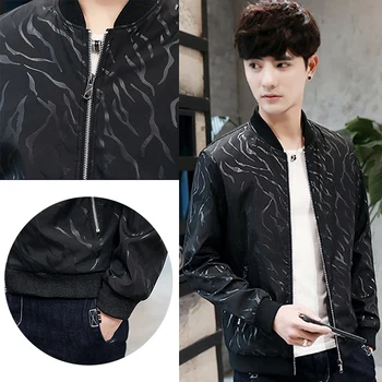 

Sportswear Jacket Men's Baseball shirt Coats Men's Jackets Casual Loose Polyester V-Neck Solid Clothing Long Sleeve Shirts 2019