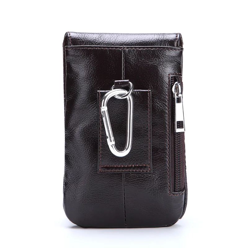 

Genuine Leather Vertical Waist Bag case For Ulefone Power 5 power5 Belt Clip Pouch CellPhone Holster Cover For Men's Purse