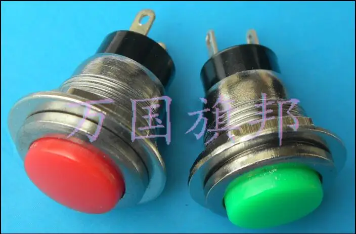 

red and green non-locking Key switch door bell push button switch installation hole:12mm DS-318