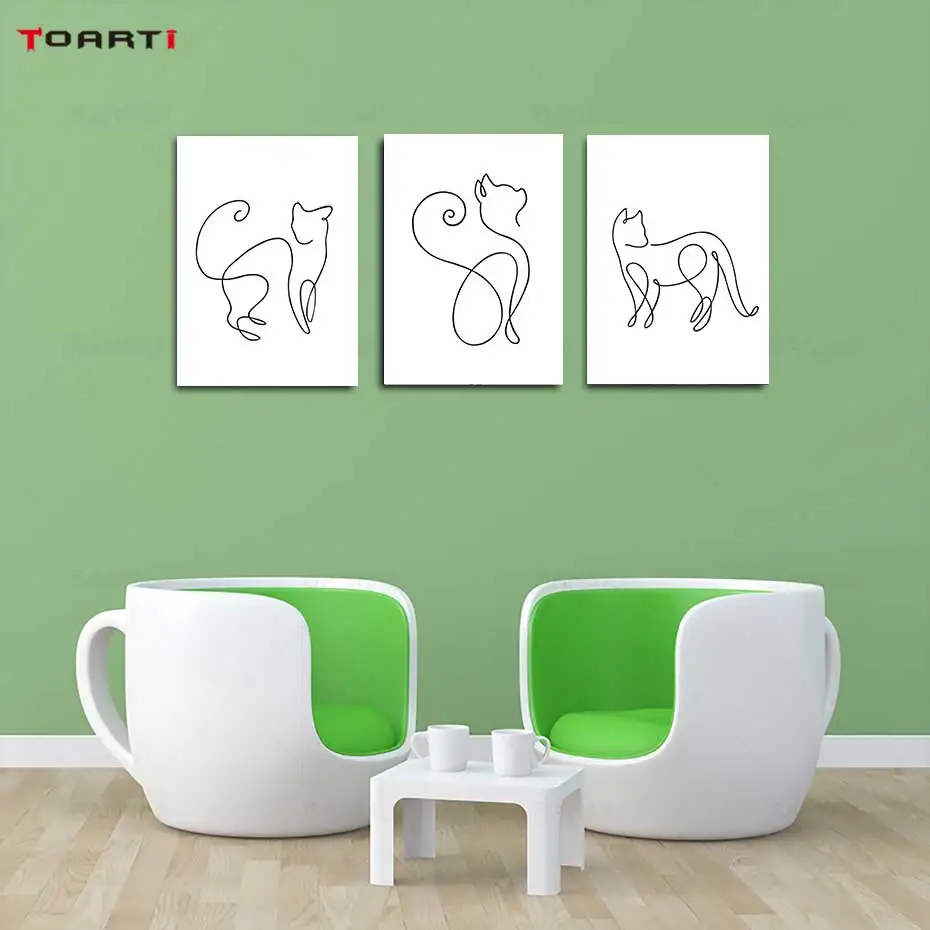 Grab Fast Minimalista Animal Imprime Posters Divertido Gato