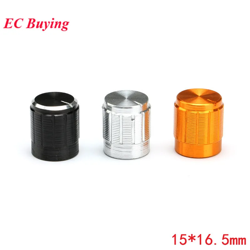 Potentiometer Knobs Electronic Components 5pcs Potentiometer Knob Aluminum Knobs Cap 15MM 15x16.5mm