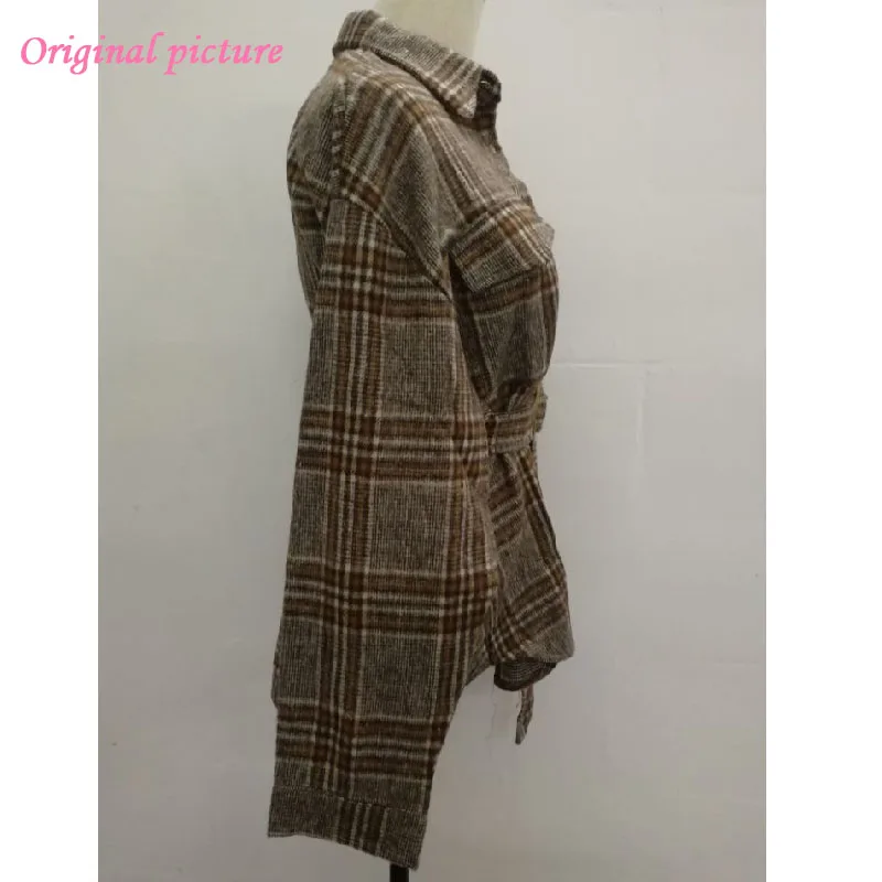 Korean Plaid Pocket Sashes Women Coats 2018 New Autumn Vogue Adjustable Waist Trench Female Long Sleeve Tops Ladies Windbreaker Coats