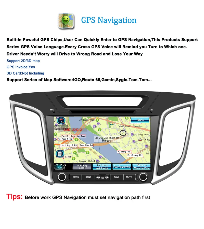 Best 2 Din Car Radio DVD GPS Navigation Player For Hyundai Creta IX25 2014 2015 2016 2017 2018 touch screen navy Multimedia headunit 3
