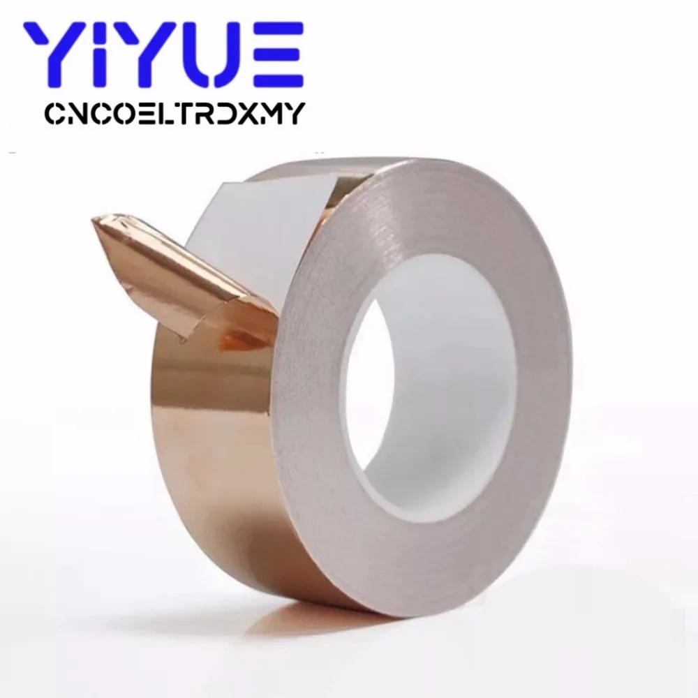 25 Meters Single Side Conductive Copper Foil Tape Strip Adhesive EMI Shielding Heat Resist Tape 5-12mm (2)