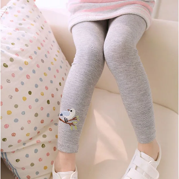 Baby-Kids-Girls-Cotton-Pants-Embroidery-Bird-Warm-Stretchy-Leggings-Trousers-2
