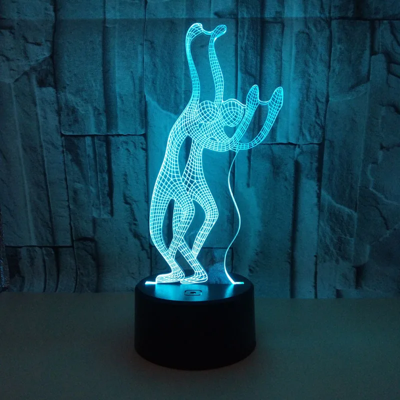 YIMIA Creative 3D Visual Dancer Dancing Led Night Light 7 Color Home Table Party Bar Decor Lamp Boys Man Kids Favor Best Gifts | Лампы и