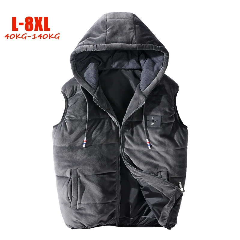Зимние новые 5XL 6XL 7XL 8XL Большие размеры зимние жилеты мужские повседневные