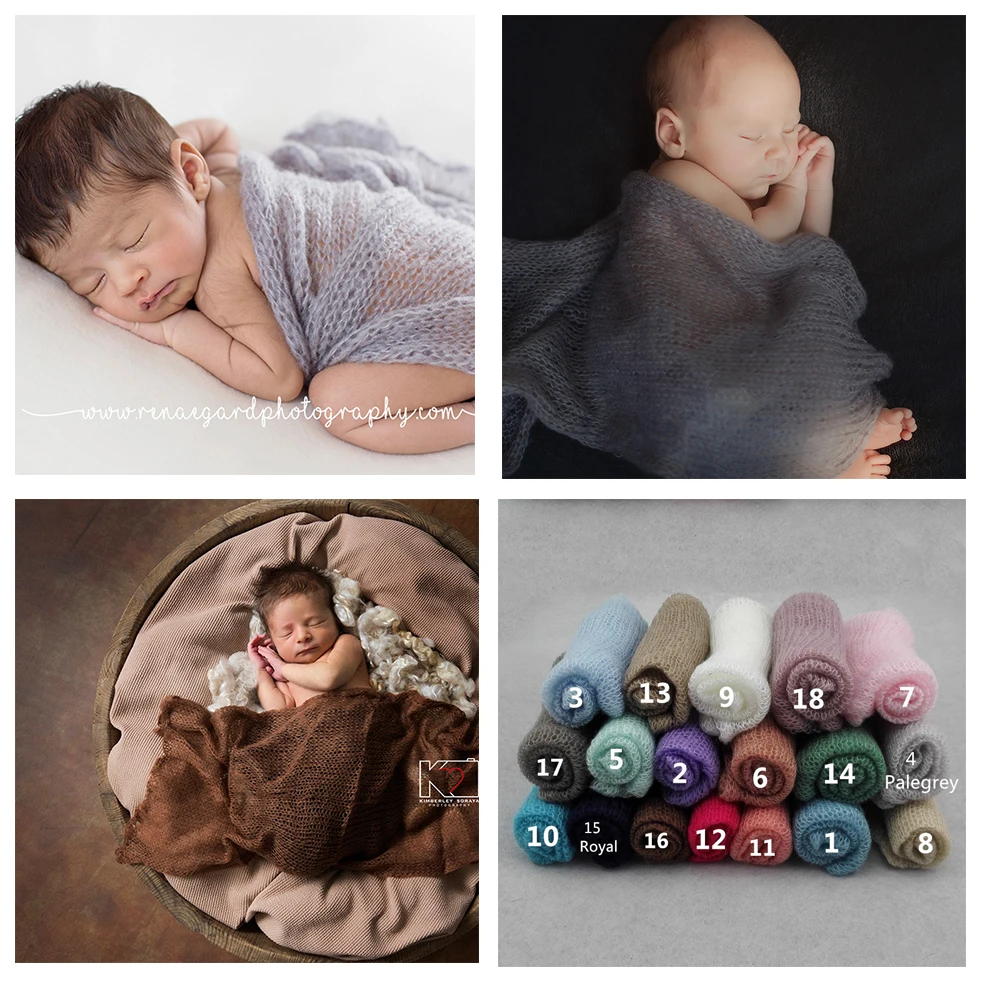 

Don&Judy Newborn Photography Props Wrap Accessories Photo Shoot Prop Blanket Studio Baby Swaddle Mohair Soft Stretch Wraps
