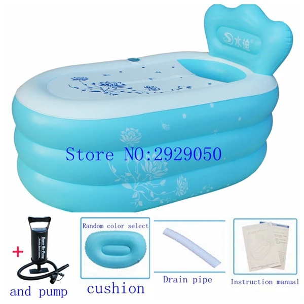 Размер 150*90*48 см с насосом утолщенная надувная ванна для взрослых, Складная Ванна, переносные ванны, Детская ванна - Цвет: blue