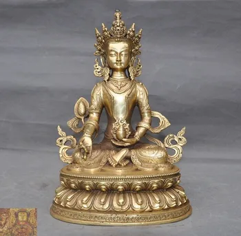 

wedding decoration Tibetan Buddhism brass copper Nepal Amitayus longevity God Goddess Buddha Statue New Year