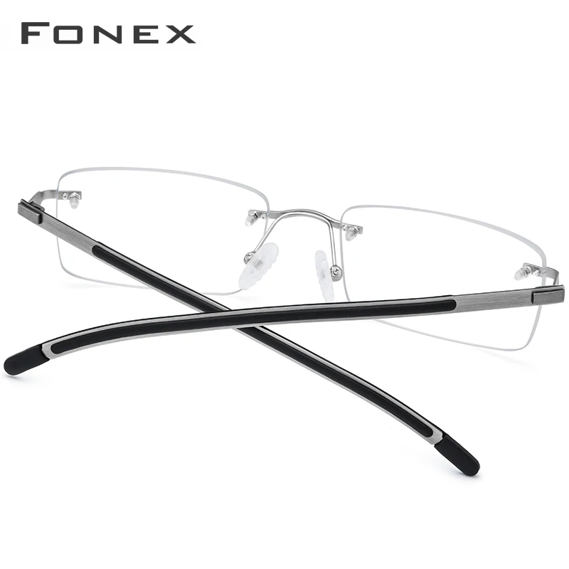 Tanie Rimless Alloy optyczne okulary ramka mężczyźni Ultralight Square krótkowzroczność okulary korekcyjne 2019 bezramowe pełne bezśrubowe okulary