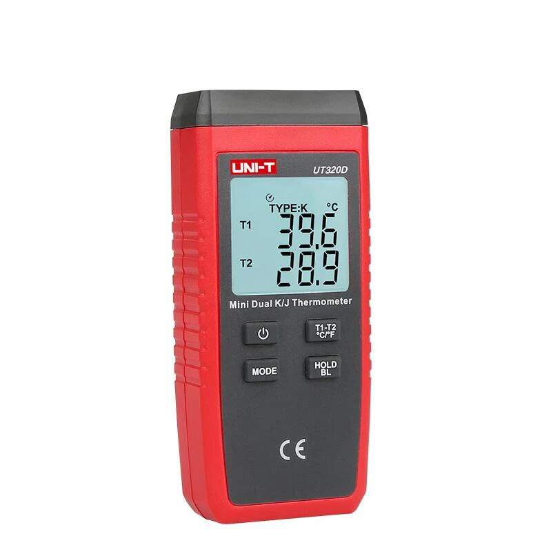 UNI-T UT320A UT320D мини Тип контакта двухканальный K/J измеритель температуры термометр термопара подсветка данные держать - Цвет: UT320D
