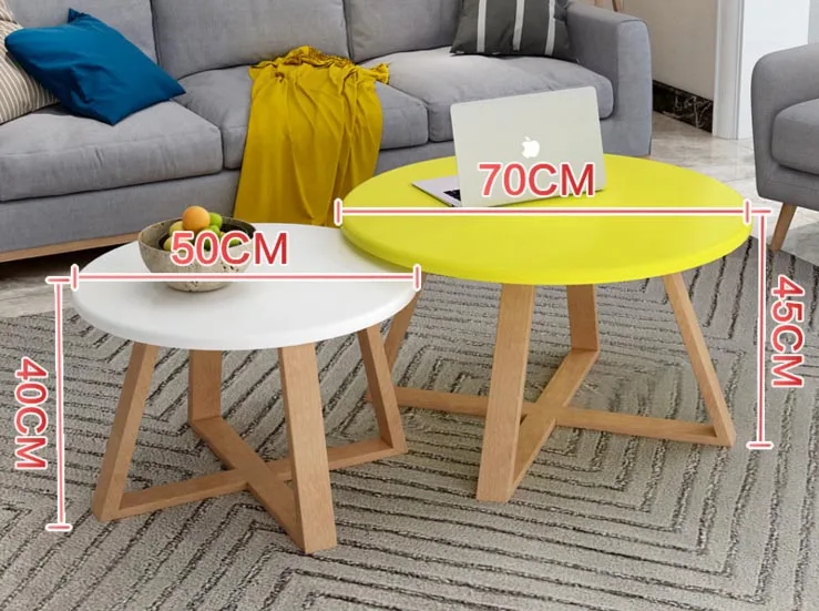 Solid Wood round Nordic Style Home Wooden Coffee/Tea Table creative small apartment simple living room Furniture combination