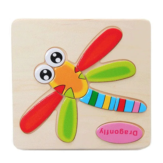 Wooden 3D Puzzle Jigsaw Toys For Children Cartoon Animal Vehicle 3D Wood Puzzles Intelligence Kids Baby Early Educational Toy - Цвет: WJ079-QINGTING