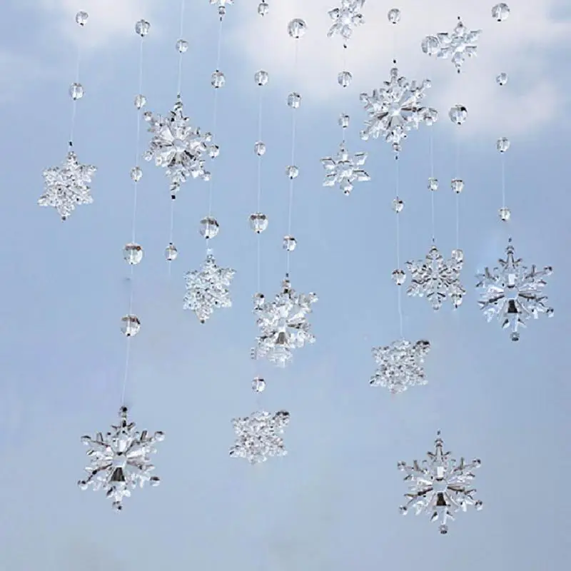 

1M Beautiful Acrylic Crystal Snowflake Bead Garland Wedding Decoration Curtain
