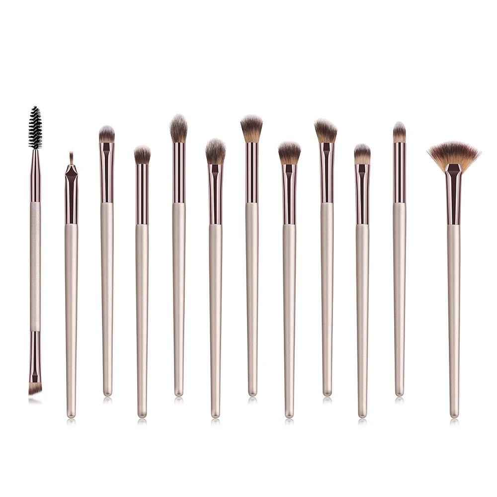 

Make up Brushes Set 12 Pcs Full Professional Champagne Gold Eye Makeup Brush Eyeshadow Eyelashes Eyebrow Foundation Brush Tools