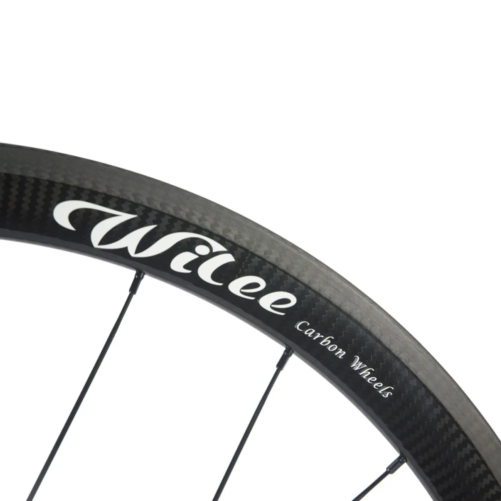 Perfect Wilee Bike 38mm  Carbon wheelset 3K Twill  Clincher Carbon Wheels Bicycle Wheel Carbon Fiber Bike Wheels With R17606 7