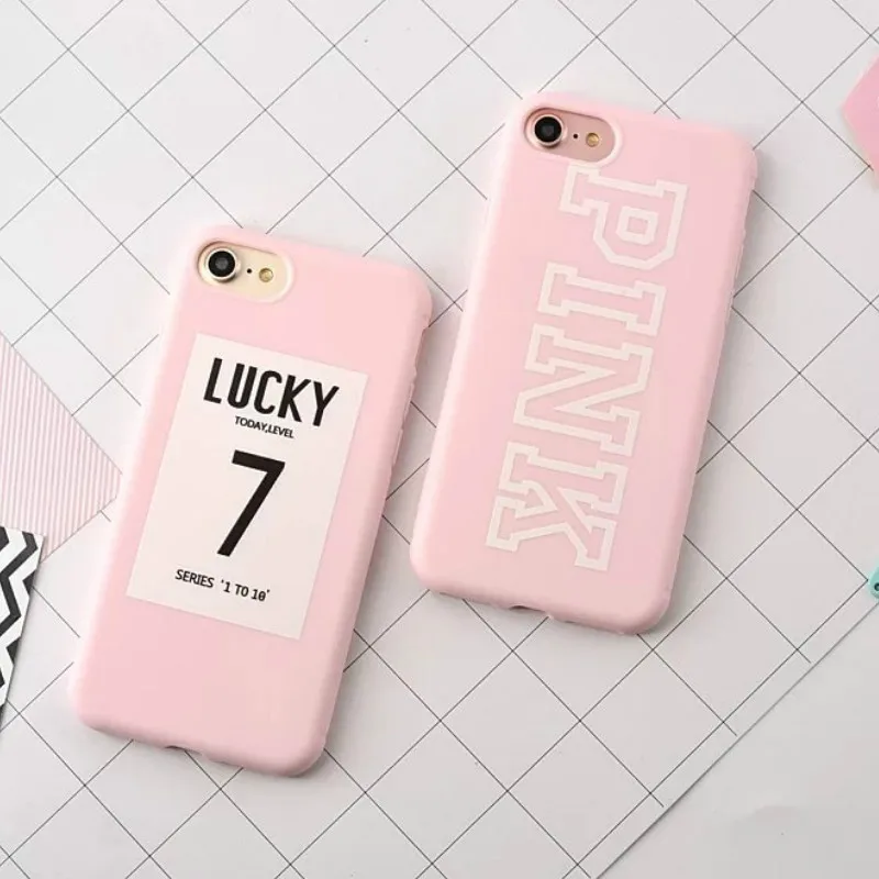 

Iboily Candy Black Pink Color Soft TPU Case For iPhone X 10 7 8 6 6S Plus 5 5S SE Rubber Silicone Case Cove Lucky Back Cover