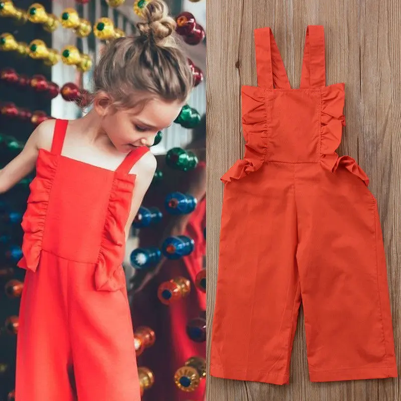 

2018 New Fashion Hot Cute Toddler Kids Baby Girls Strap Jumpsuit Romper Bodysuit Outfits Set Clothes