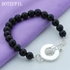 DOTEFFIL de Plata de Ley 925 OT hebilla pulsera de ágata negro para mujer encanto de compromiso de boda de fiesta de la moda de la joyería ► Foto 2/3