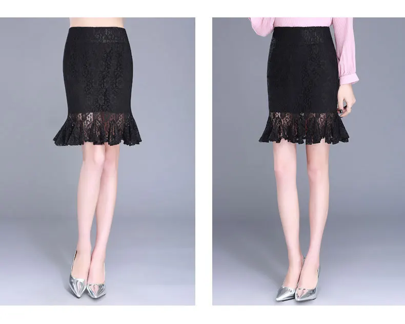 2019 новая весенняя кружевная юбка «рыбий хвост», тонкая короткая юбка