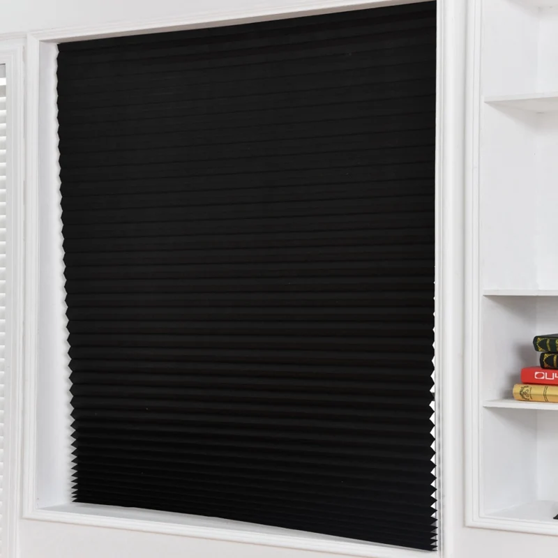 OCHINE Non-woven Shade Pleated Curtain Cordless Light Filtering Pleated Fabric Shade,easy To Cut And Install, With 4 Clips