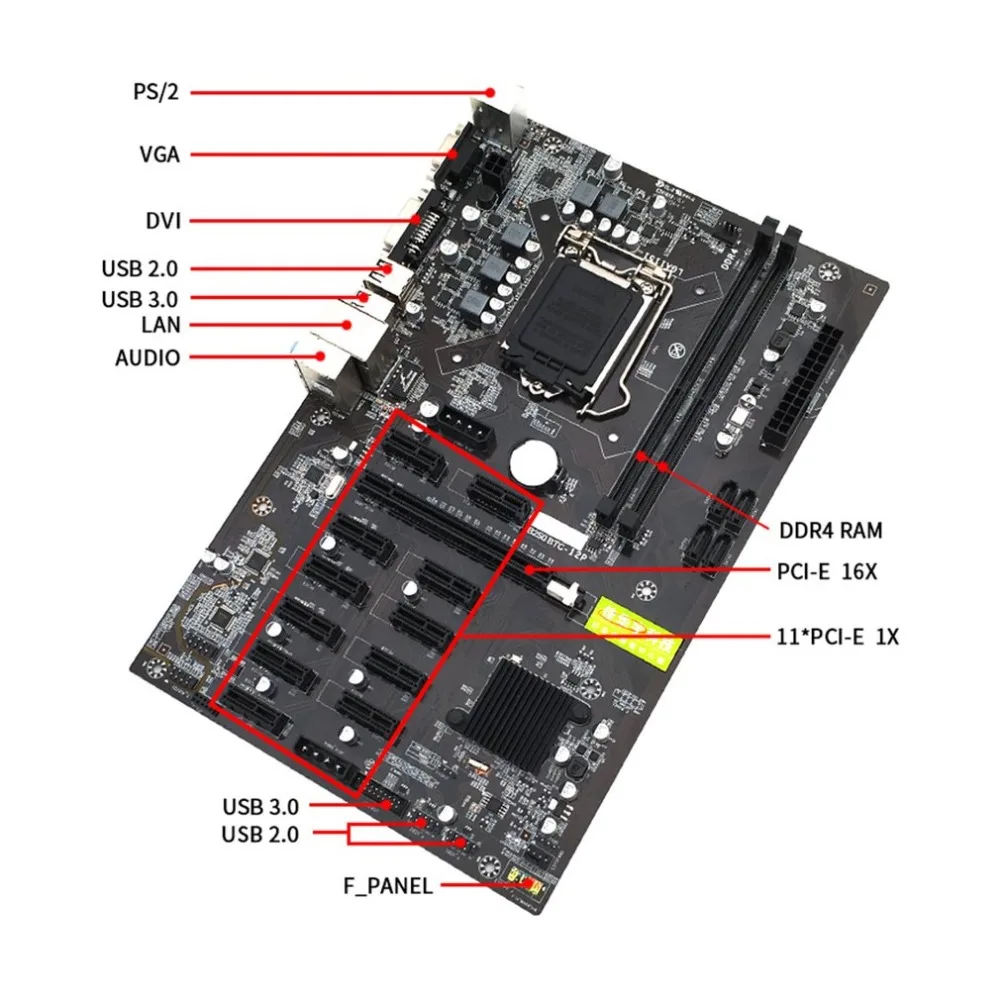 Плата для майнинга B250 добыча эксперт материнская плата видеокарта Интерфейс поддерживает GTX1050TI 1060TI предназначен для криптодобычи B250