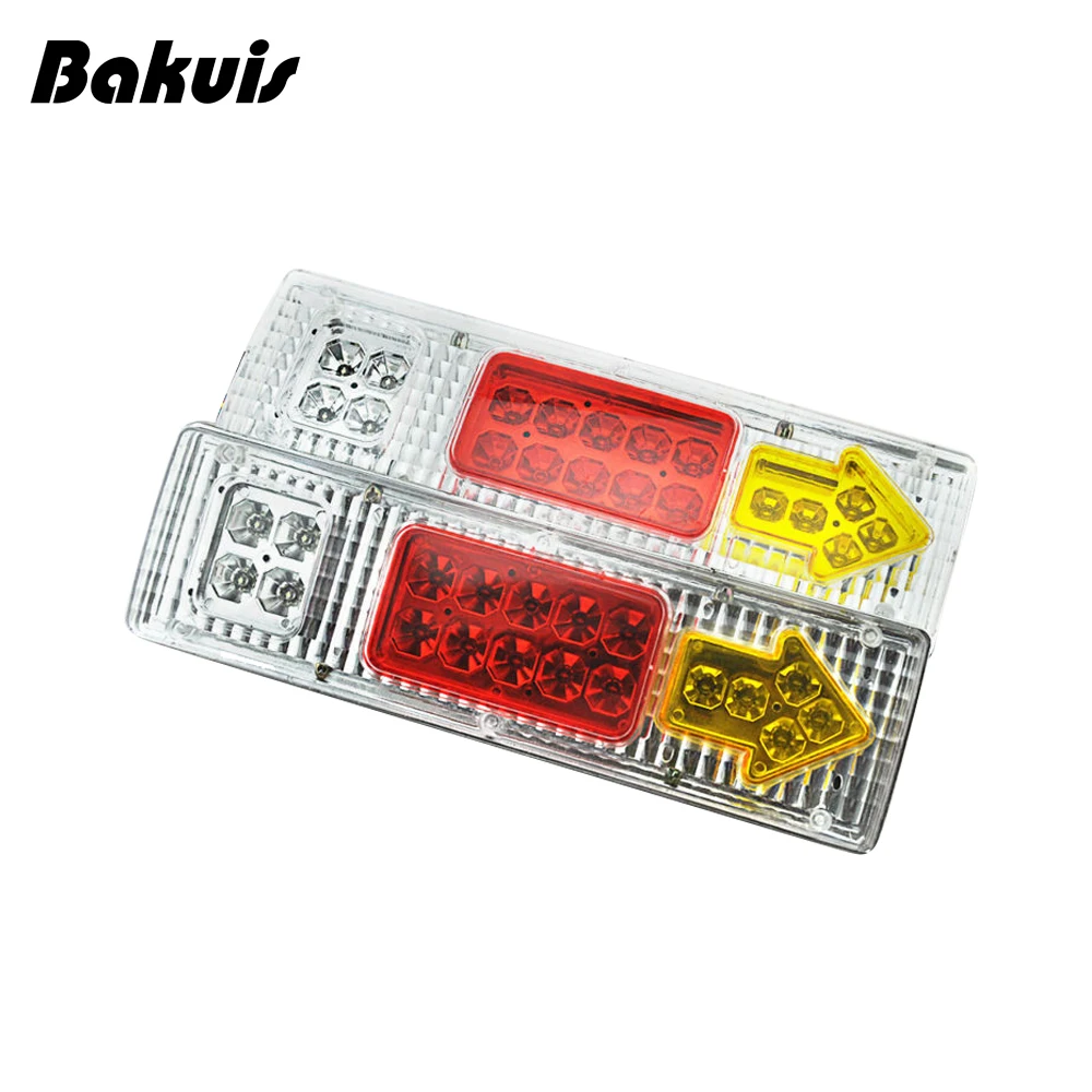

12V/24V 19 Leds Waterproof Trailer Tail Lights LED Rear Turn Signal Truck Lorry Caravan Stop Rear Tail Indicator Light Lamp