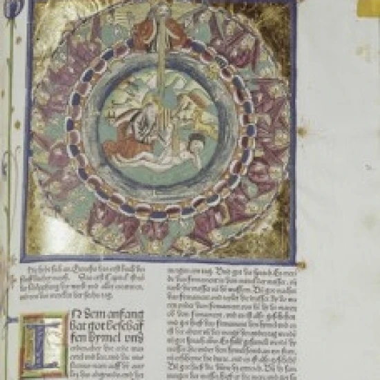 German Bible: Creation of Eve Manuscripts 1483 AD American Bible Society  New York Poster Print (18 x 24)