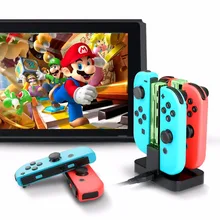 НС аксессуары Joy-Con контроллер Charging Dock джойстик Зарядное устройство Stand Dual светодиодный Зарядное устройство для Nintend переключатель радость-Con джойстик