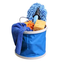 Выдвижной 9L складной синий ведро баррель для кемпинга, пешего туризма, рыбалки, автомойки, путешествий, уличных рыболовных снастей